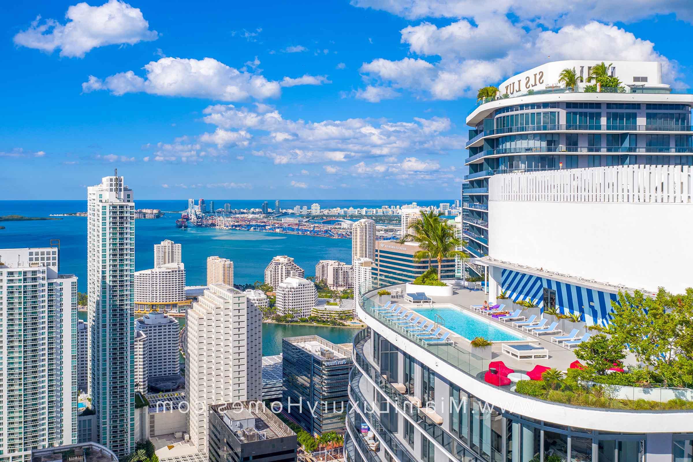 Aerial View of Brickell Heights Pool Deck